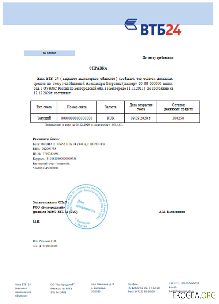 Référence de la banque Russie VTB